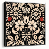 Scandinavian Floral Wall Art | Nordic Black and Beige Art Print | Hygge