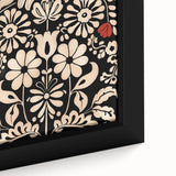 Scandinavian Floral Wall Art | Nordic Black and Beige Art Print | Hygge
