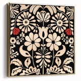 Scandinavian Floral Wall Art | Nordic Black and Beige Art Print | Hygge