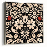 Scandinavian Floral Wall Art | Nordic Black and Beige Art Print | Hygge