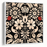 Scandinavian Floral Wall Art | Nordic Black and Beige Art Print | Hygge