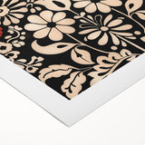 Scandinavian Floral Wall Art | Nordic Black and Beige Art Print | Hygge