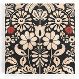 Scandinavian Floral Wall Art | Nordic Black and Beige Art Print | Hygge
