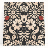 Scandinavian Floral Wall Art | Nordic Black and Beige Art Print | Hygge