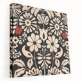 Scandinavian Floral Wall Art | Nordic Black and Beige Art Print | Hygge