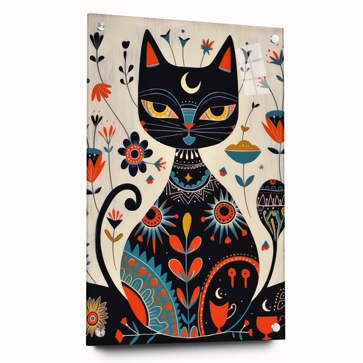 Scandinavian Wall Decor | Mystical Nordic Cat Art Print | Hygge Style