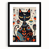 Scandinavian Wall Decor | Mystical Nordic Cat Art Print | Hygge Style