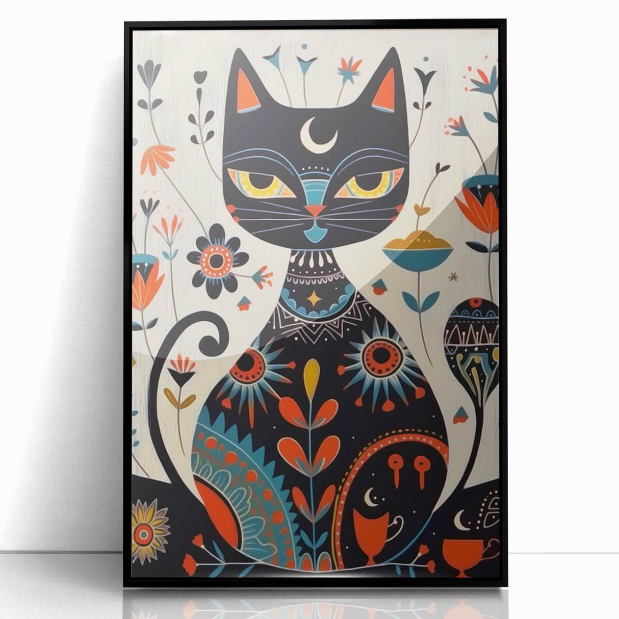 Scandinavian Wall Decor | Mystical Nordic Cat Art Print | Hygge Style