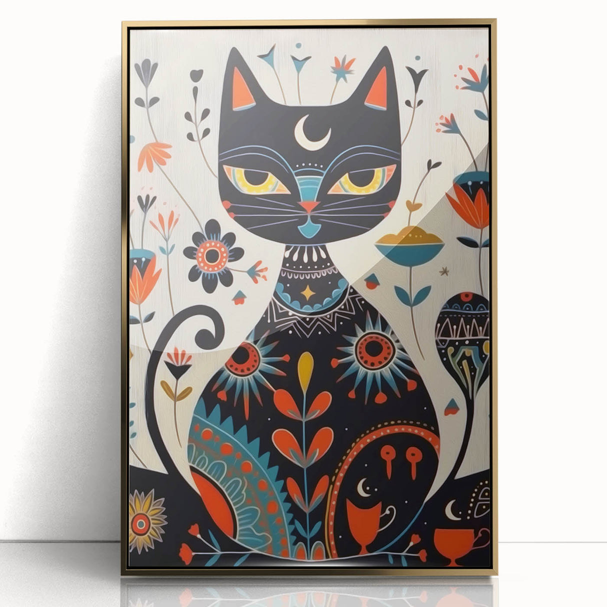 Scandinavian Wall Decor | Mystical Nordic Cat Art Print | Hygge Style