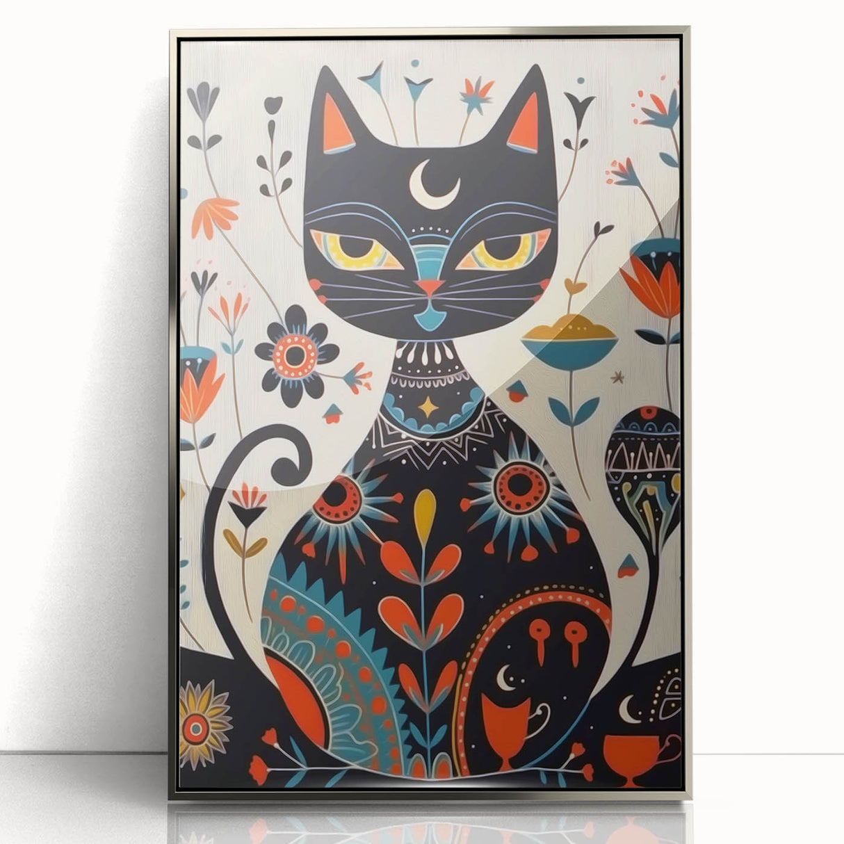 Scandinavian Wall Decor | Mystical Nordic Cat Art Print | Hygge Style