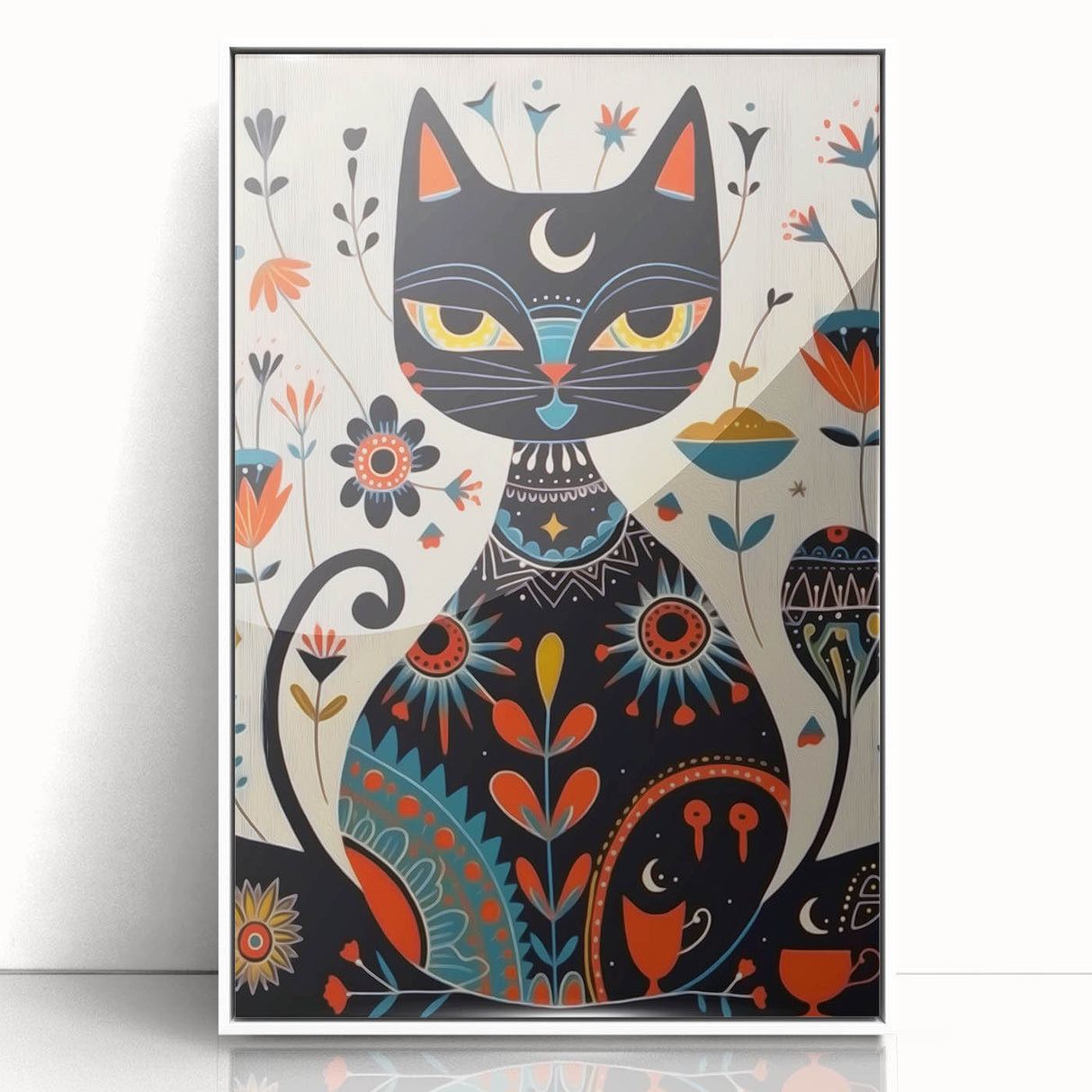 Scandinavian Wall Decor | Mystical Nordic Cat Art Print | Hygge Style