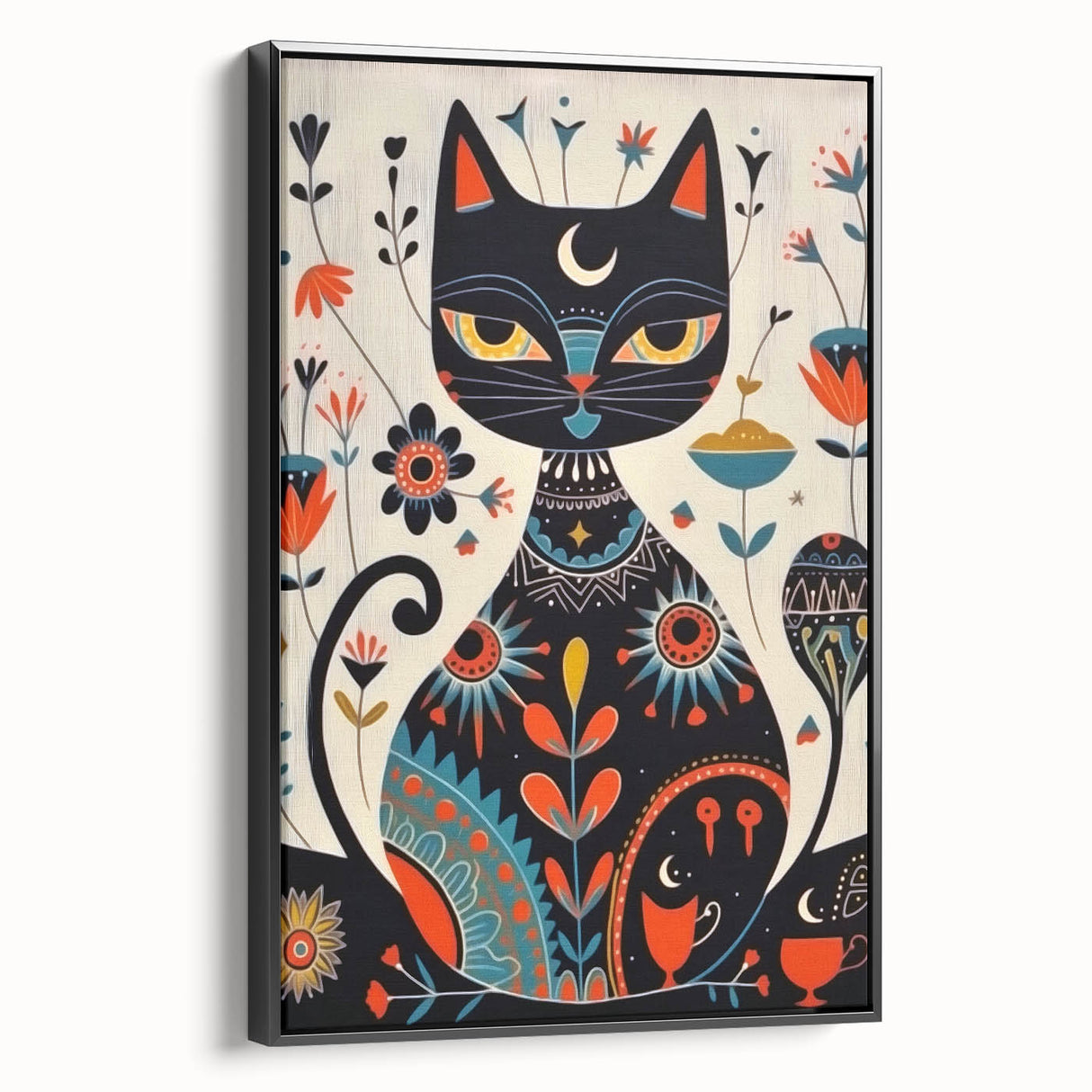 Scandinavian Wall Decor | Mystical Nordic Cat Art Print | Hygge Style
