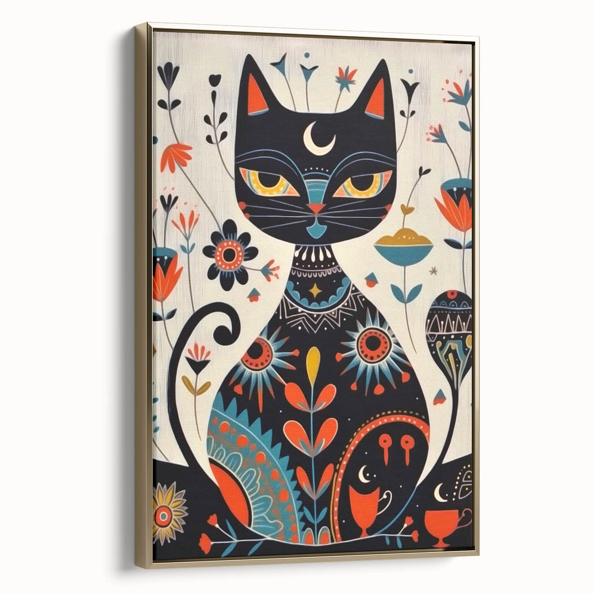 Scandinavian Wall Decor | Mystical Nordic Cat Art Print | Hygge Style