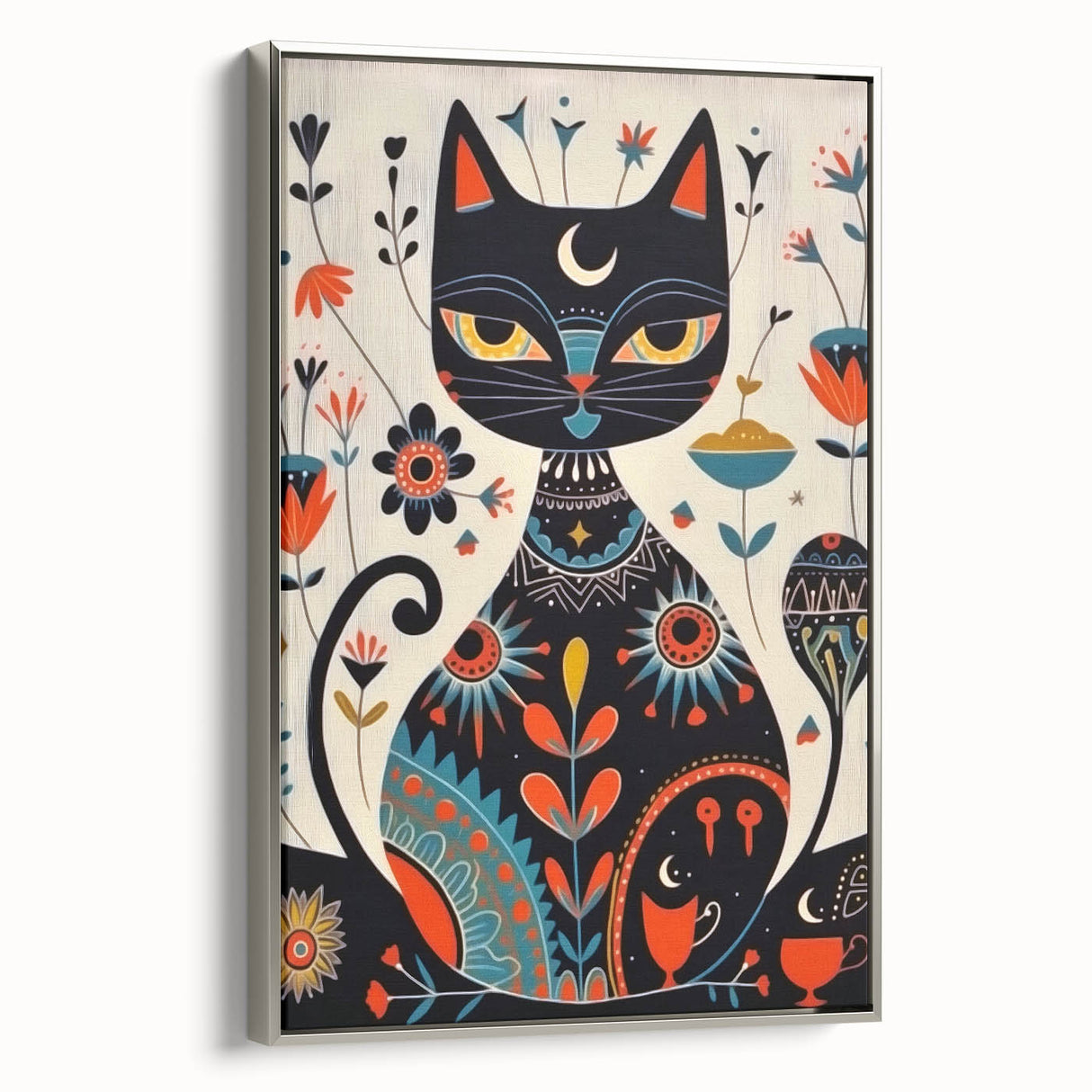 Scandinavian Wall Decor | Mystical Nordic Cat Art Print | Hygge Style