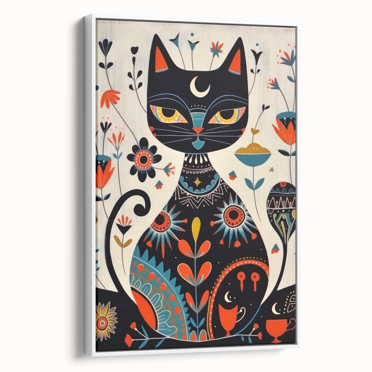 Scandinavian Wall Decor | Mystical Nordic Cat Art Print | Hygge Style