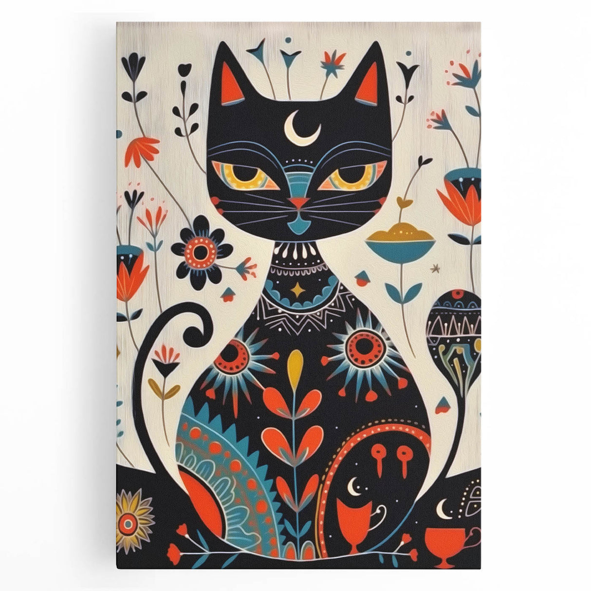 Scandinavian Wall Decor | Mystical Nordic Cat Art Print | Hygge Style