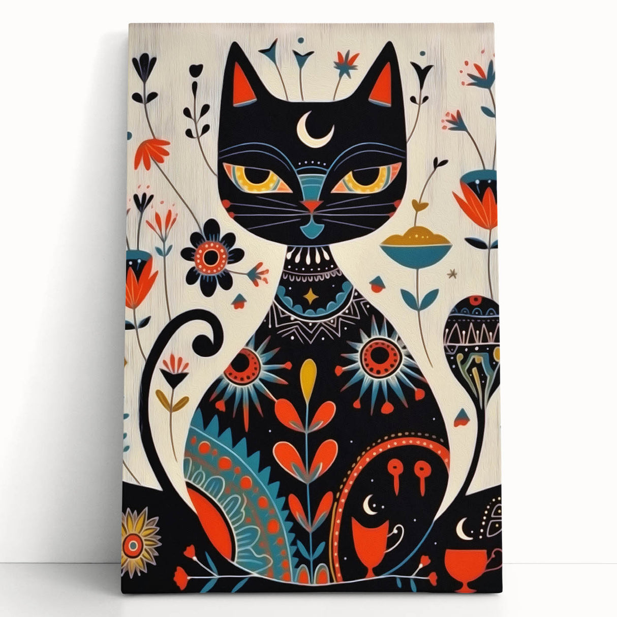 Scandinavian Wall Decor | Mystical Nordic Cat Art Print | Hygge Style