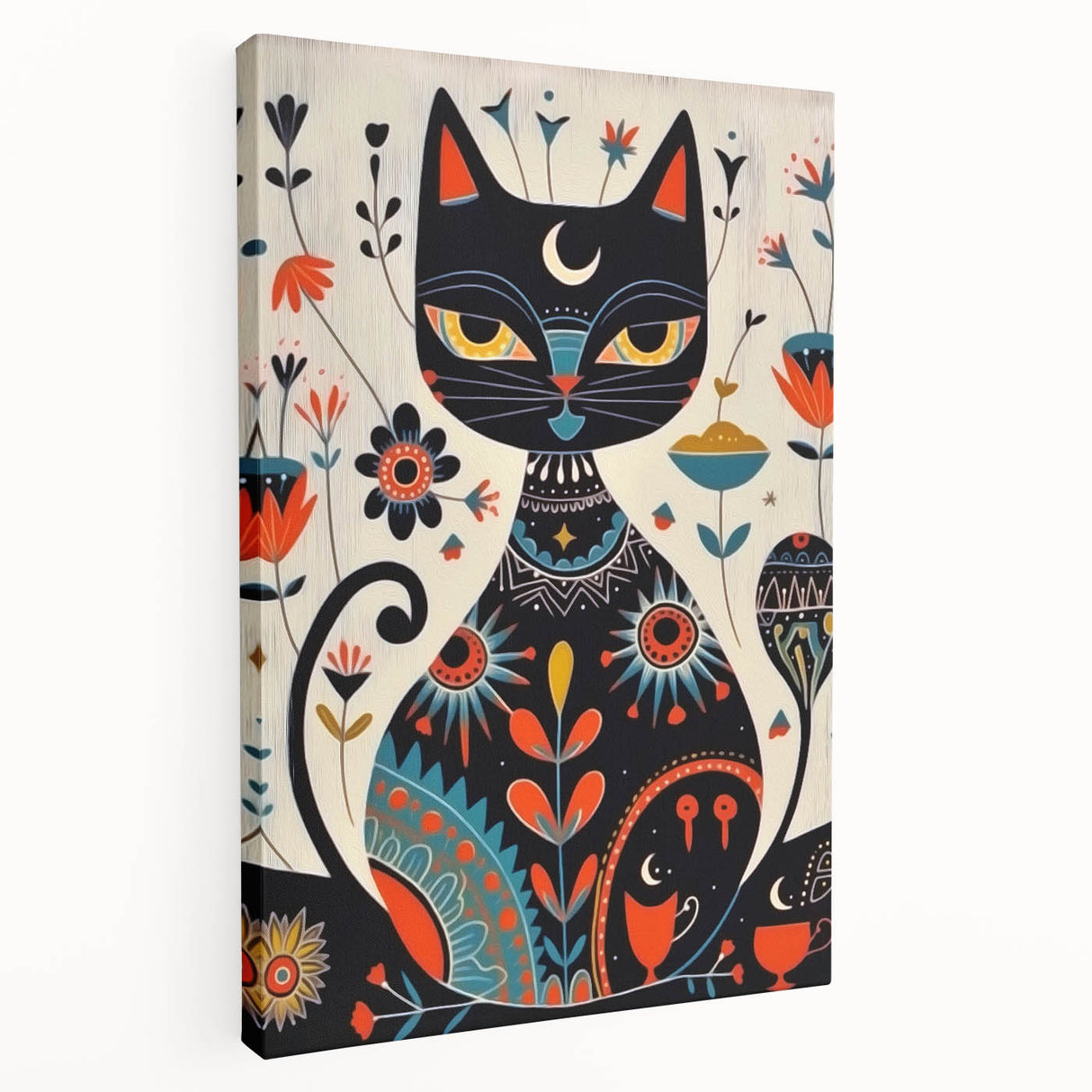 Scandinavian Wall Decor | Mystical Nordic Cat Art Print | Hygge Style
