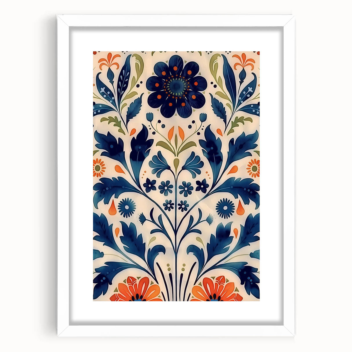 Scandinavian Wall Art | Bold Floral Nordic Art Print | Hygge Style