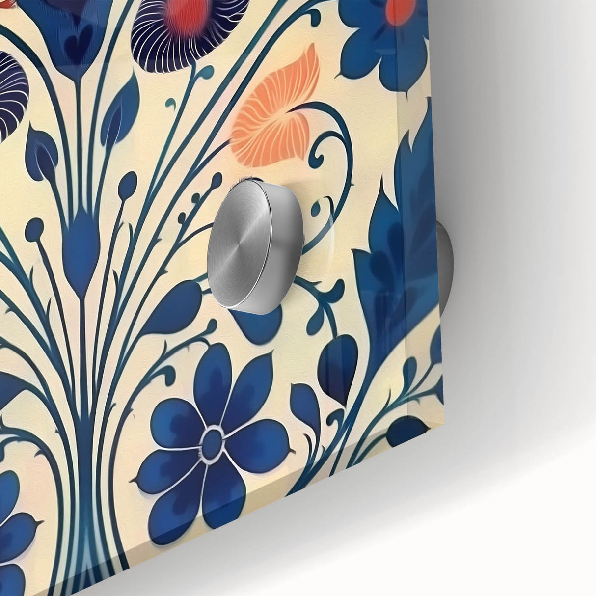Scandinavian Wall Decor | Elegant Blue Floral Nordic Art Print | Hygge