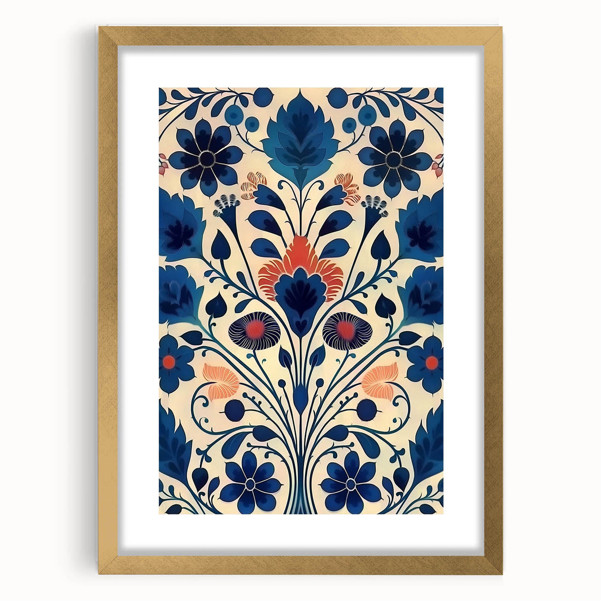 Scandinavian Wall Decor | Elegant Blue Floral Nordic Art Print | Hygge
