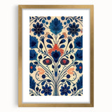 Scandinavian Wall Decor | Elegant Blue Floral Nordic Art Print | Hygge