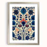 Scandinavian Wall Decor | Elegant Blue Floral Nordic Art Print | Hygge