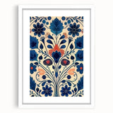 Scandinavian Wall Decor | Elegant Blue Floral Nordic Art Print | Hygge