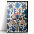 Scandinavian Wall Decor | Elegant Blue Floral Nordic Art Print | Hygge