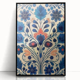 Scandinavian Wall Decor | Elegant Blue Floral Nordic Art Print | Hygge
