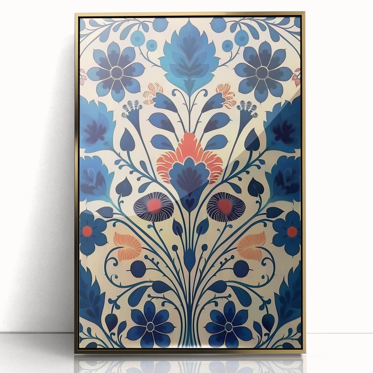 Scandinavian Wall Decor | Elegant Blue Floral Nordic Art Print | Hygge