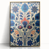 Scandinavian Wall Decor | Elegant Blue Floral Nordic Art Print | Hygge