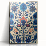 Scandinavian Wall Decor | Elegant Blue Floral Nordic Art Print | Hygge