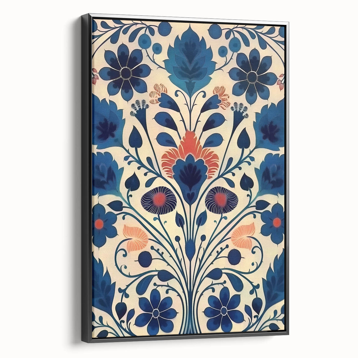 Scandinavian Wall Decor | Elegant Blue Floral Nordic Art Print | Hygge