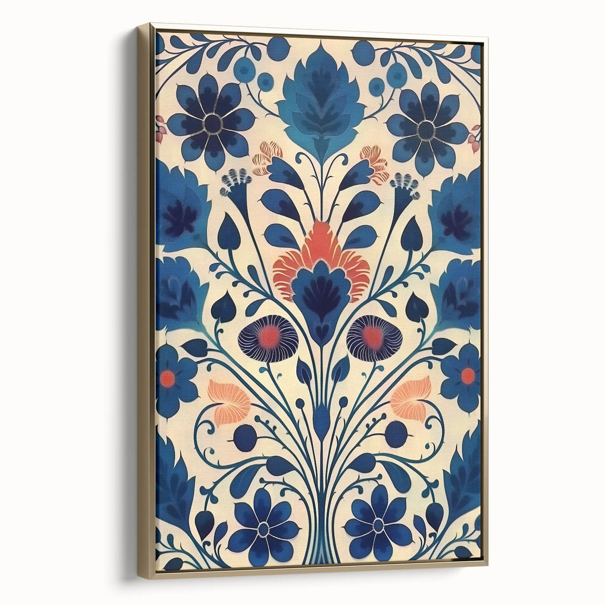 Scandinavian Wall Decor | Elegant Blue Floral Nordic Art Print | Hygge