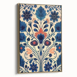 Scandinavian Wall Decor | Elegant Blue Floral Nordic Art Print | Hygge