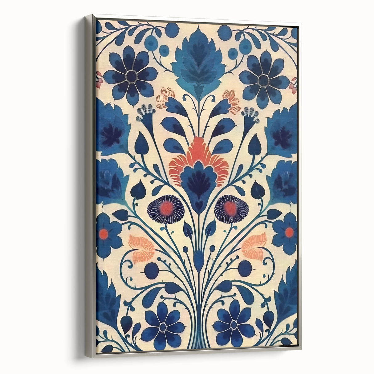 Scandinavian Wall Decor | Elegant Blue Floral Nordic Art Print | Hygge