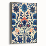 Scandinavian Wall Decor | Elegant Blue Floral Nordic Art Print | Hygge