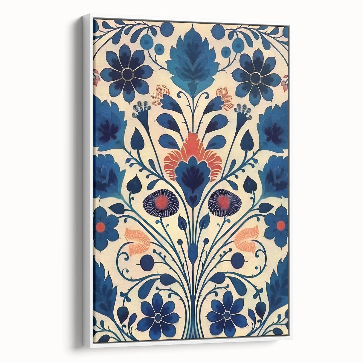 Scandinavian Wall Decor | Elegant Blue Floral Nordic Art Print | Hygge