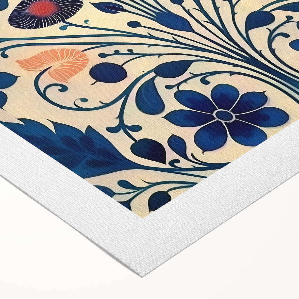 Scandinavian Wall Decor | Elegant Blue Floral Nordic Art Print | Hygge