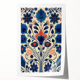 Scandinavian Wall Decor | Elegant Blue Floral Nordic Art Print | Hygge