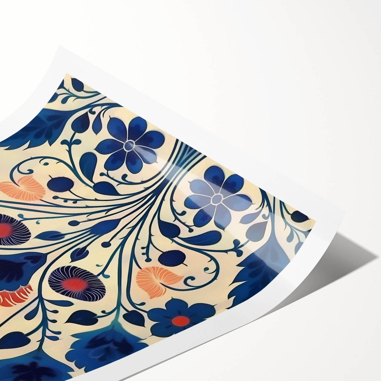 Scandinavian Wall Decor | Elegant Blue Floral Nordic Art Print | Hygge