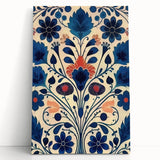 Scandinavian Wall Decor | Elegant Blue Floral Nordic Art Print | Hygge