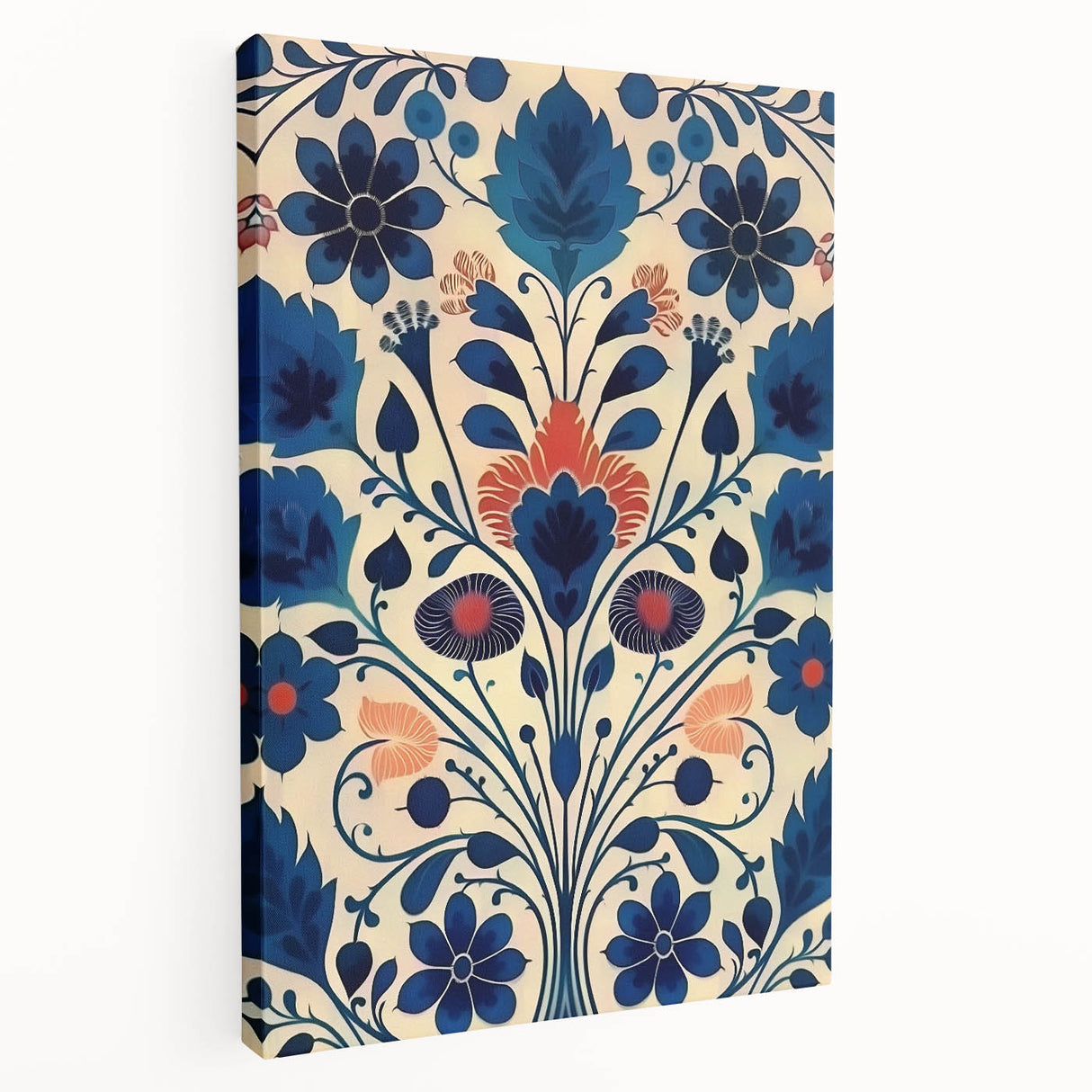 Scandinavian Wall Decor | Elegant Blue Floral Nordic Art Print | Hygge
