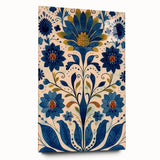 Scandinavian Wall Art | Blue and Gold Floral Nordic Art Print | Hygge