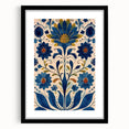 Scandinavian Wall Art | Blue and Gold Floral Nordic Art Print | Hygge