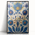 Scandinavian Wall Art | Blue and Gold Floral Nordic Art Print | Hygge