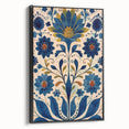 Scandinavian Wall Art | Blue and Gold Floral Nordic Art Print | Hygge