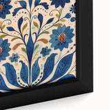 Scandinavian Wall Art | Blue and Gold Floral Nordic Art Print | Hygge
