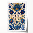 Scandinavian Wall Art | Blue and Gold Floral Nordic Art Print | Hygge